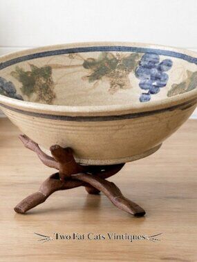 North Carolina | Studio Pottery Bowl | Large 12" Wide | Stoneware | Signed